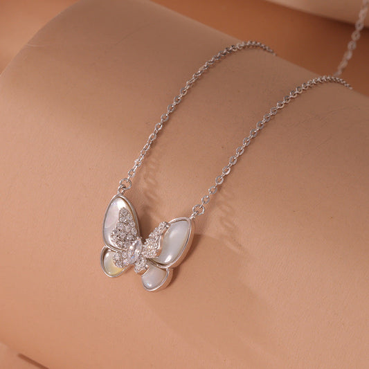 S925 Sterling Silver Cherry Necklace For Women Light Luxury
