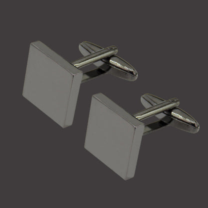 Black Gold Silver Laser Cufflinks