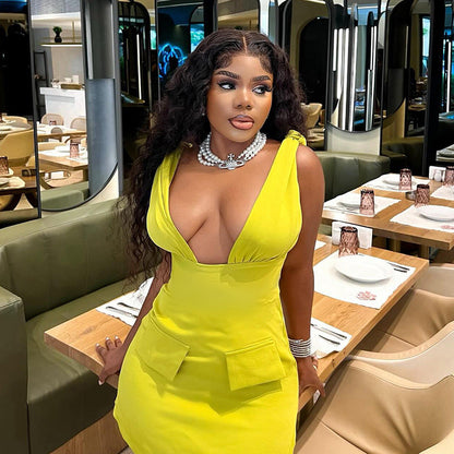 Summer Hot Girl Slim Fit Cinched Short Dress