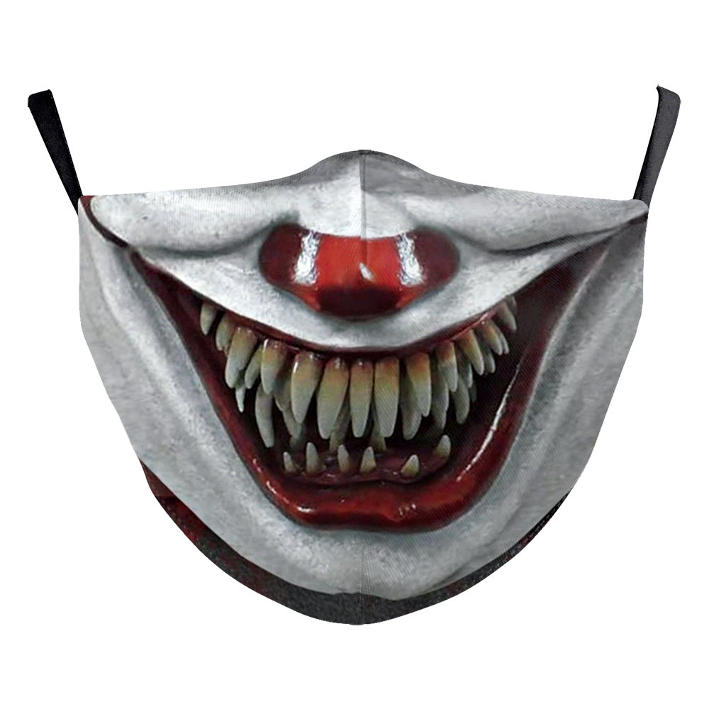Digital Printing Halloween Funny Face Skull Double-layer Mask