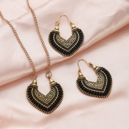 Colored Rope Earrings Necklace Set