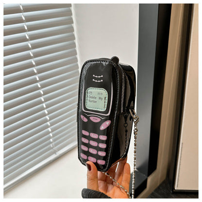 Patent Leather Mobile Phone Crossbody Bag