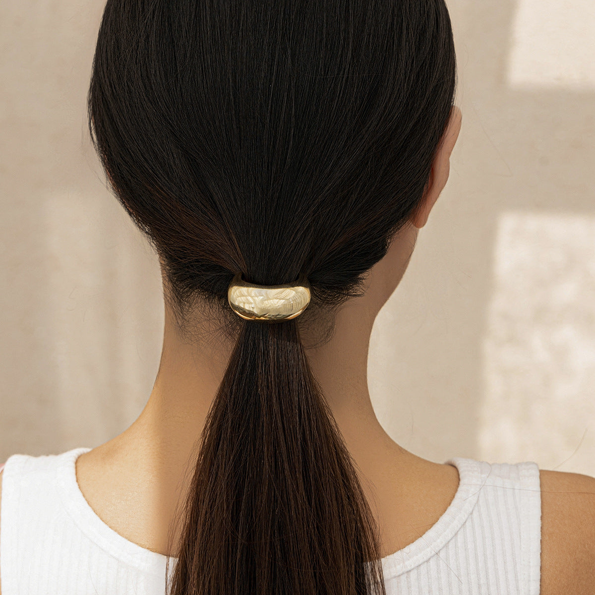Personalized Glossy Elastic Hair Ring Female Geometry