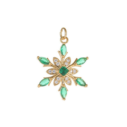 14K Gold Micro Inlaid Zircon Pendant