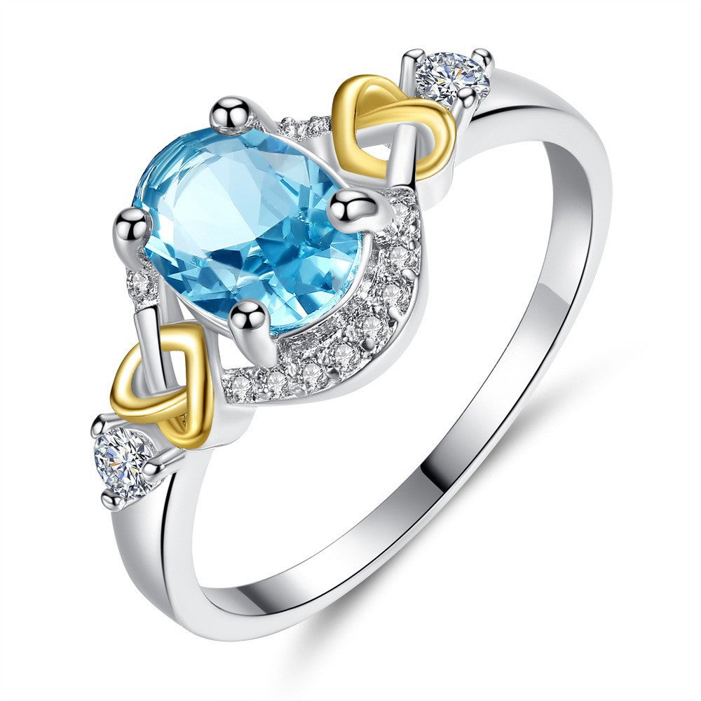 Simple Color Zircon Ring Female Fashion