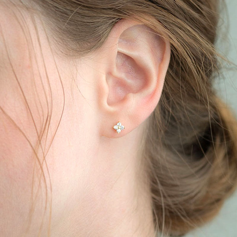 Micro-inlaid Colorful Zircon Earrings Simple