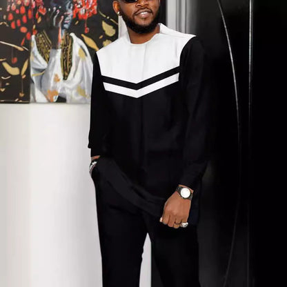 Fashion Personality 3D Printed Two-piece Suit Men