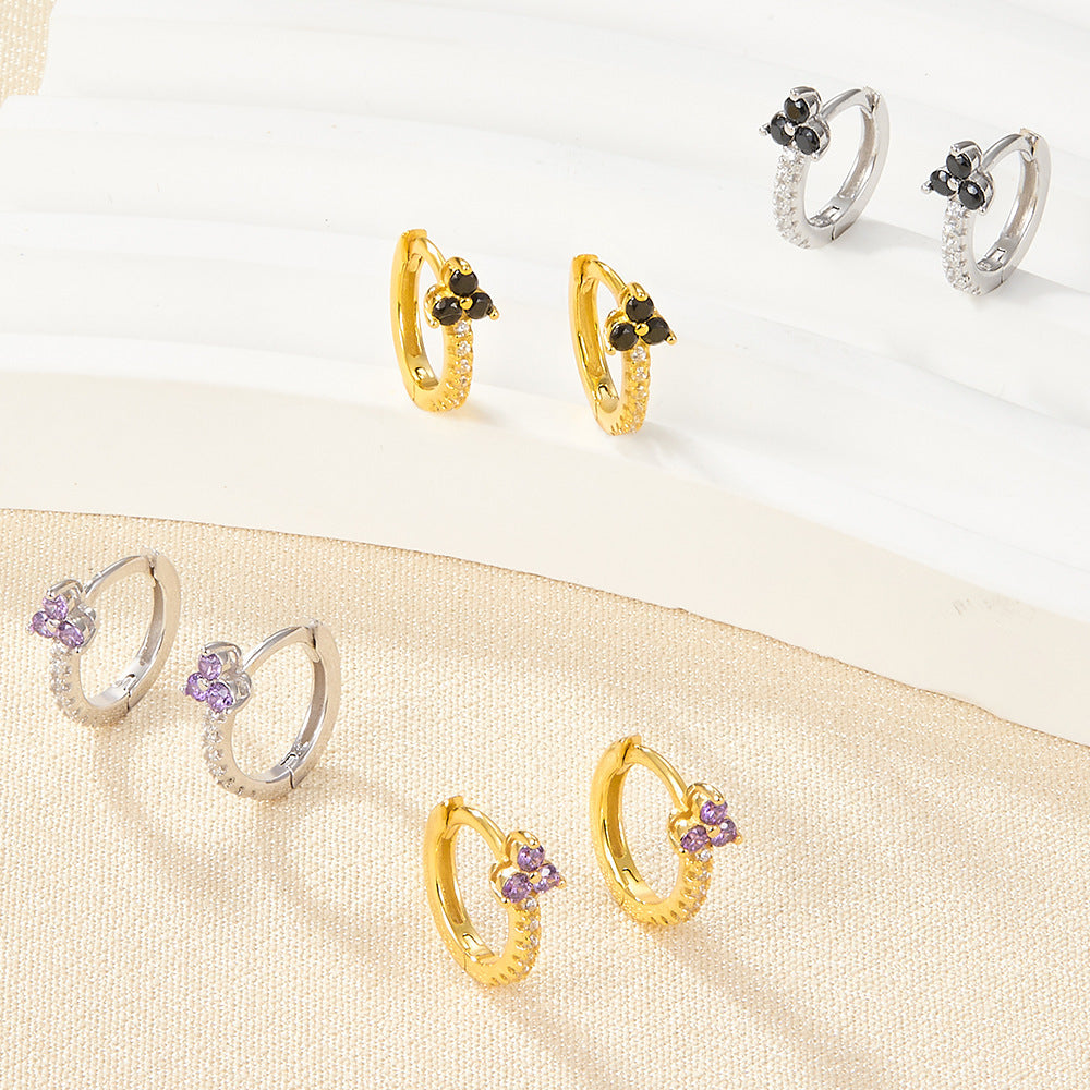Fashion Color Zircon Earrings Design Sense