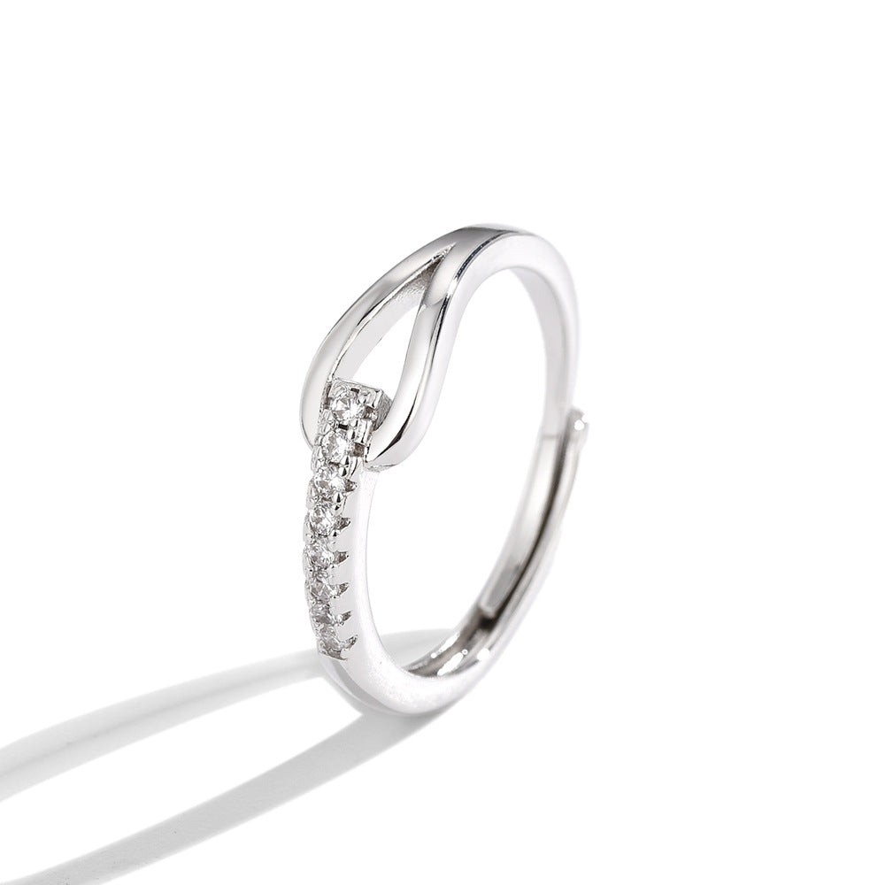 925 Silver Lubert's Tears Diamond Ring