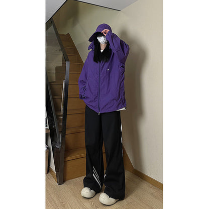 Gray Hooded Sun-proof Top Outdoor Ice Silk Three-in-one Outdoor Jacket Coat