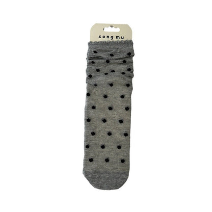 Floral Bow Mesh Mid-Calf Socks