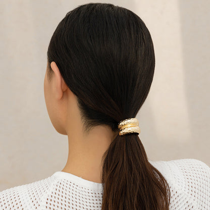 Personalized Glossy Elastic Hair Ring Female Geometry