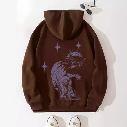 Women's Brushed Hoody Plain Letter Jesus Print