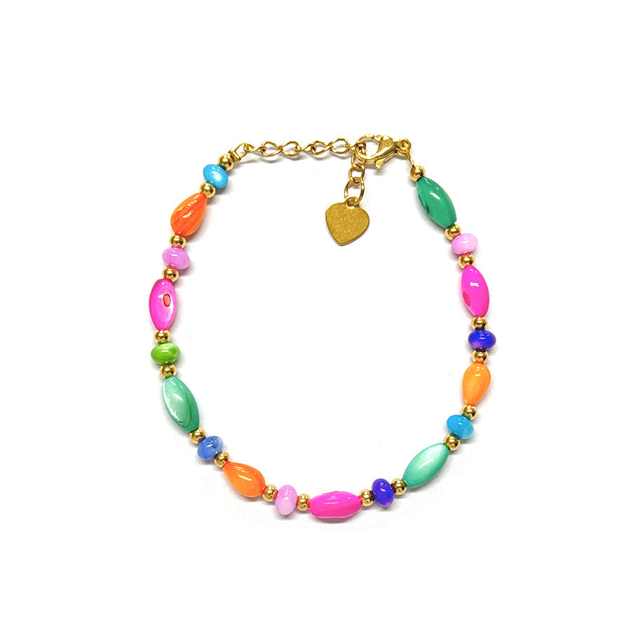 Titanium Steel Shell Beaded Bracelet