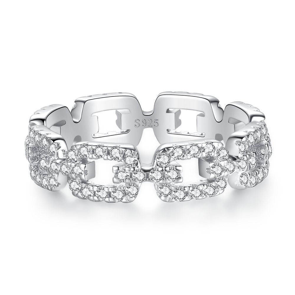 European Full Diamond S925 Sterling Silver Ring