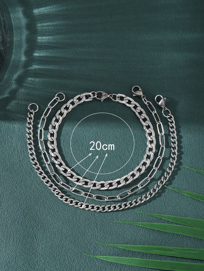 Stainless Steel Sunflower Bracelet Set
