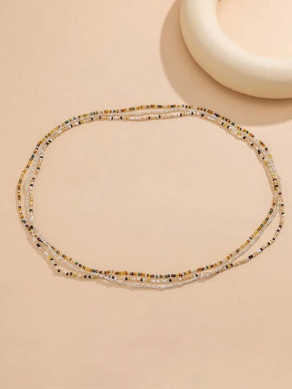 Colorful Bead Waist Chain Set for Beach Vacation Style