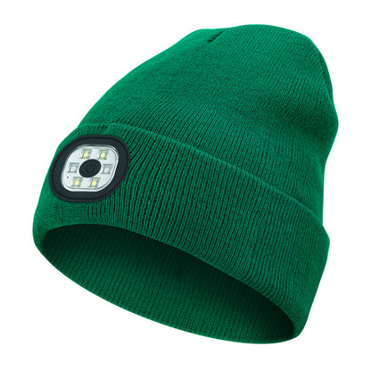 Outdoor Riding Lighting Headlights Cap Multi-color Optional Night Running LED Light Emitting Knitted Hat