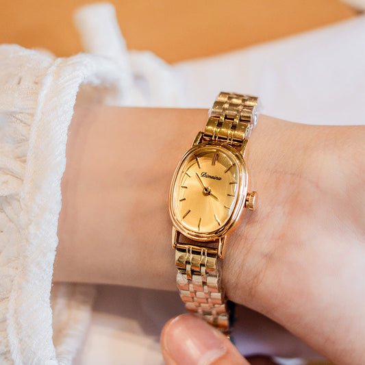 Women's Vintage Oval Stainless Steel Watch