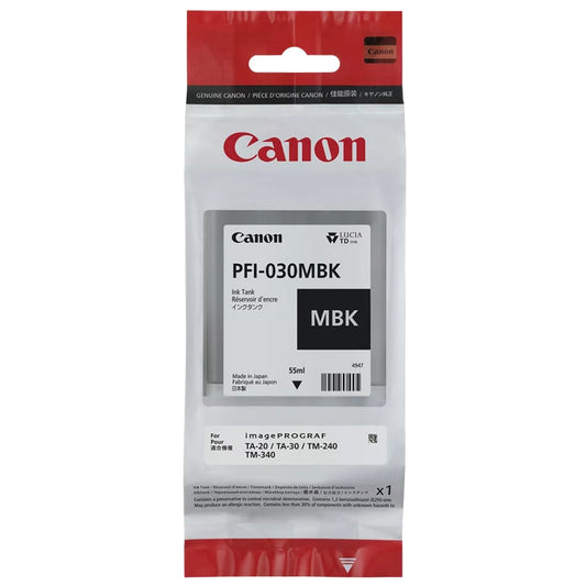 New, Pre-Owned - Canon PFI-030 Standard Yield Matte Black Ink Cartridge, 3488C001