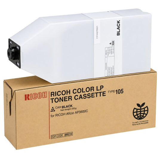 New, Pre-Owned - Ricoh COLORLP TYPE105 Standard Yield Black Toner Cartridge, 885372