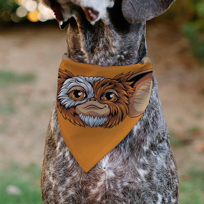 Pet Bandana - Gizmo Face and GREMLINS 1984 Varsity Text Beige/Blue/Yellow