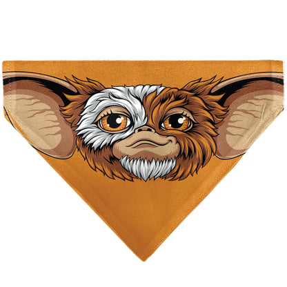 Pet Bandana - Gizmo Face and GREMLINS 1984 Varsity Text Beige/Blue/Yellow
