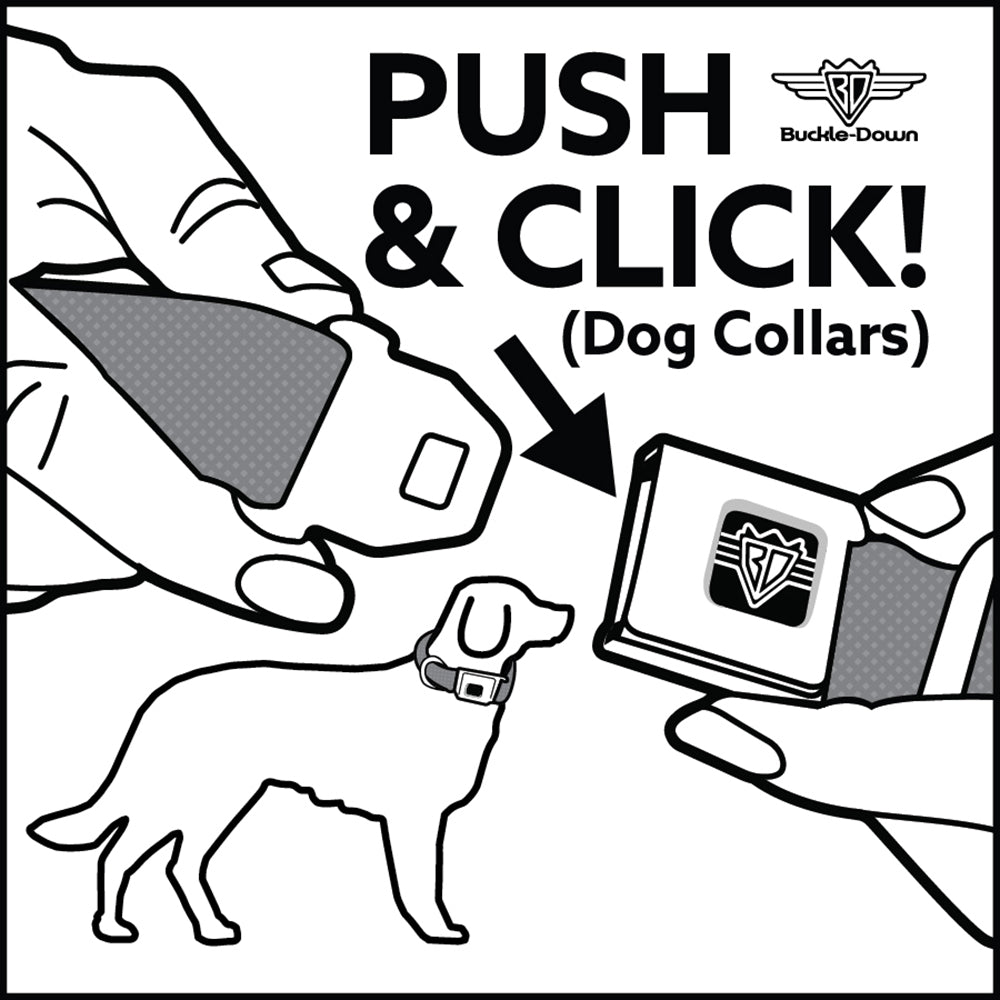 GREMLINS Text Logo Full Color Black/Red Seatbelt Buckle Collar - Gremlins GIZMO Poses/Rules Blocks Red/Greens/Grays/White