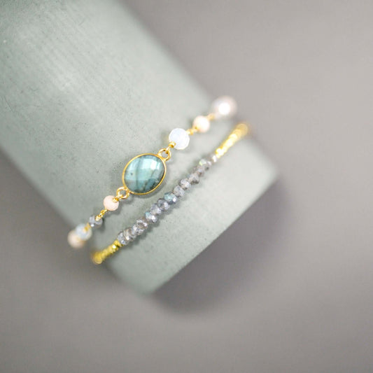 Labradorite Bracelet Set