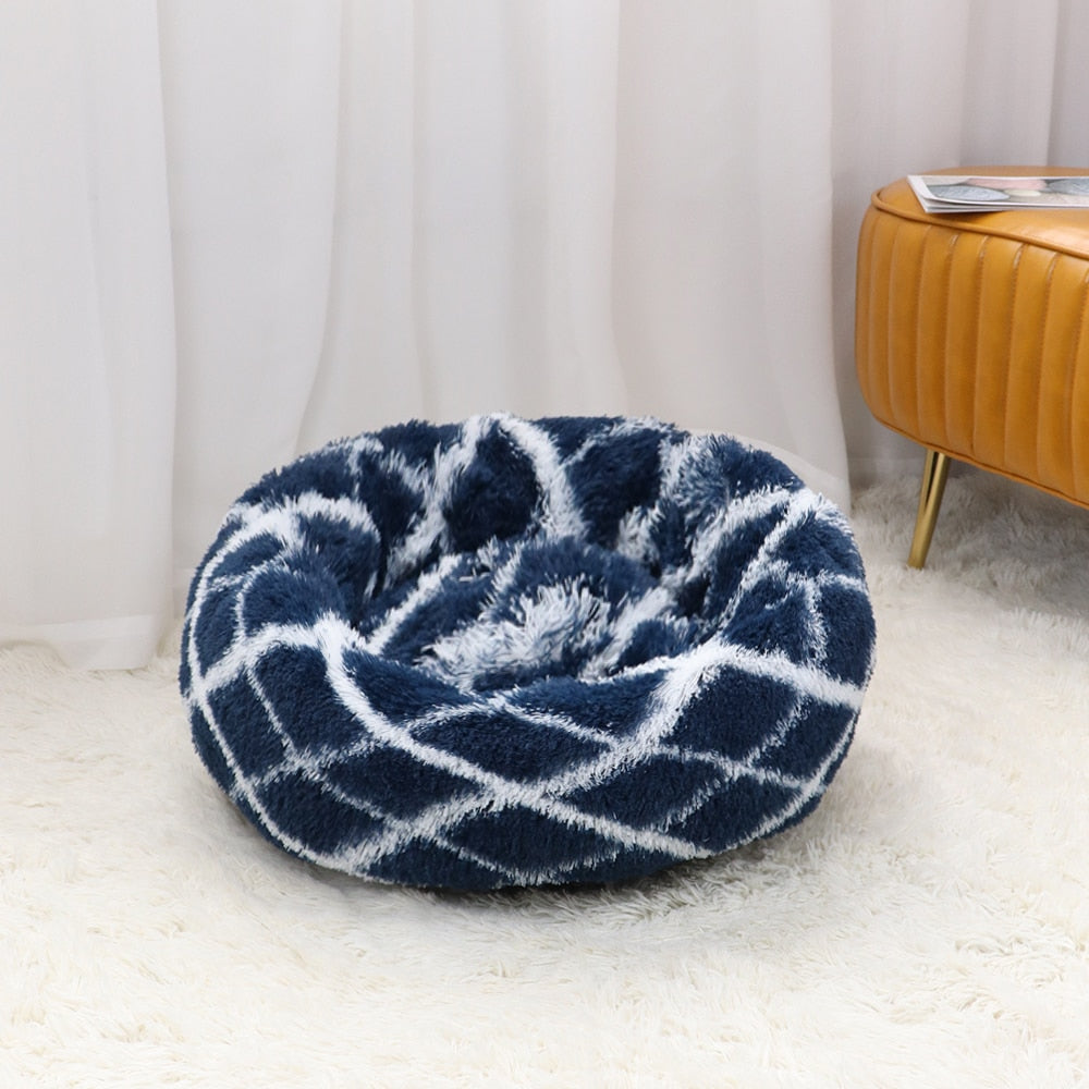 Luxurious Plush Cat Bed: Full-Size Washable Donut Bed for Ultimate Comfort and Relaxation - Perfect for All Cat Breeds