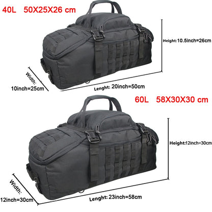 Waterproof Travel Bags with Large Capacity - 40L, 60L, 80L - Ideal Luggage Bags for Men, Duffel Bag for Travel, Weekend Bag, and Military Duffel Bag