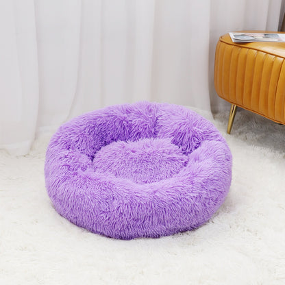 Luxurious Plush Cat Bed: Full-Size Washable Donut Bed for Ultimate Comfort and Relaxation - Perfect for All Cat Breeds