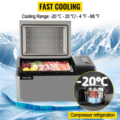 Portable Car Refrigerator: Versatile Compressor Mini Fridge & Freezer - Ideal for Camping with Dual Power Supply (12/24V DC & 110-240V) and Various Capacities (20L, 22L, 35L, 45L, 55L)