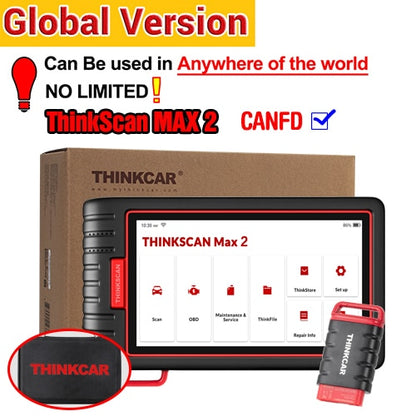 THINKCAR ThinkScan Max Automotive Diagnostic Tools Full system OBD2 Scanner AF DPF IMMO 28 Reset ECU Coding PK ThinkTool