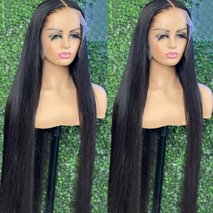Pre-Plucked Brazilian Straight Lace Front Human Hair Wigs - HD Transparent Lace, 13x4 and 13x6 Options, Perfect for Black Women's Flawless Style