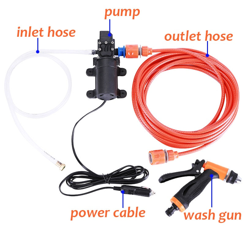 12V High-Pressure Car Washer Gun Pump - Portable Electric Car Cleaning Device for Effective Car Care and Washing