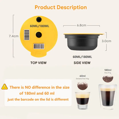 Bosch Reusable Coffee Capsule for Tassimo BOSCH Machine Refillable Filter Cup Pod Espresso Maker 60ml/180ml/200ml/220ml icafilas