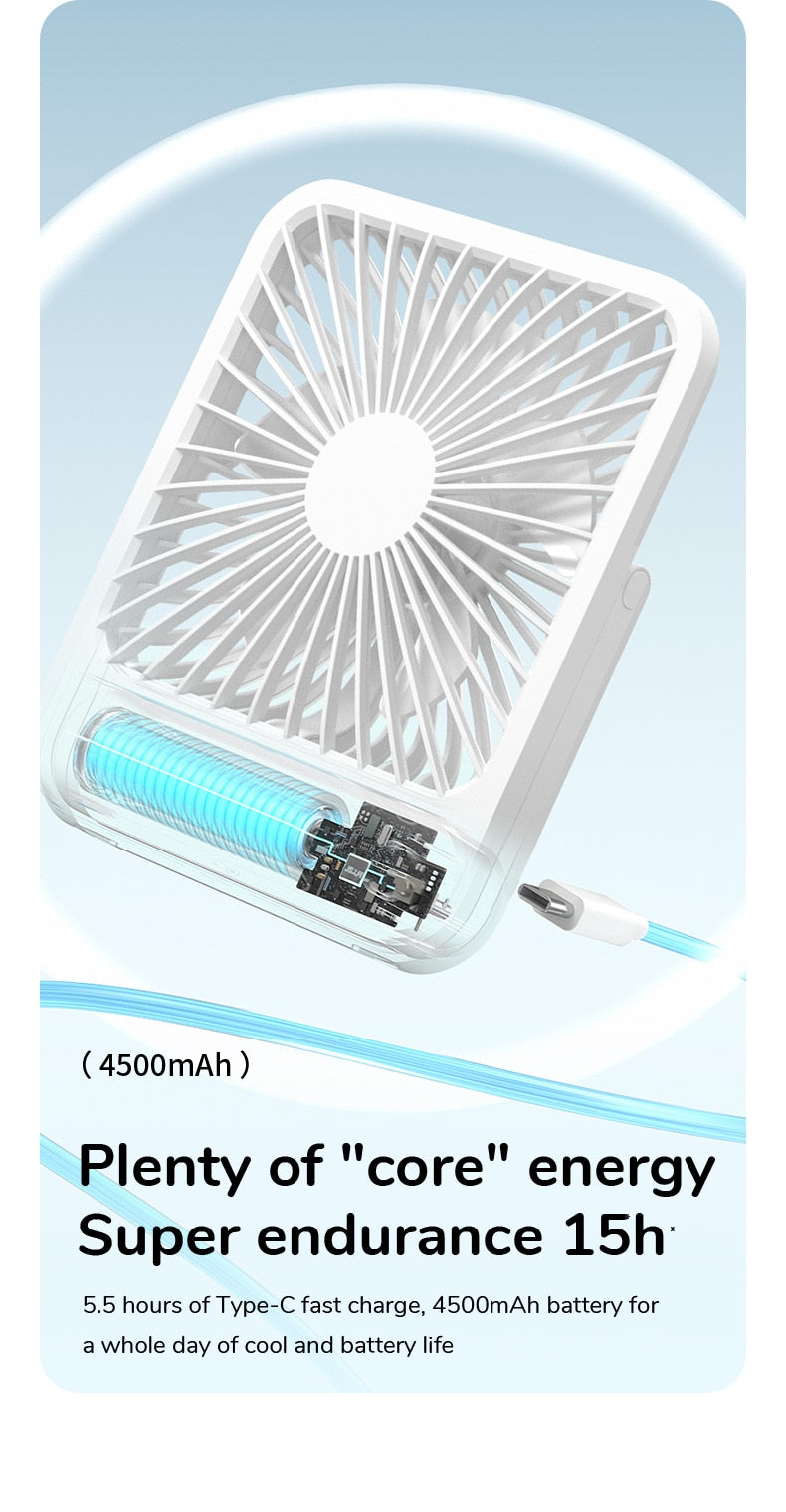 Ultra Quiet Portable Small Desk Fan - USB Rechargeable Cooling Fan with 4 Speeds and Powerful Wind - Ideal for Offices