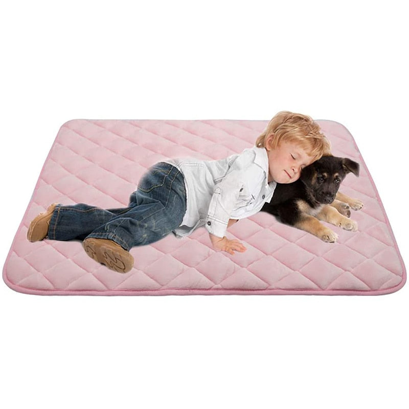 Soft Crate Mat with Anti-Slip Bottom for Large Dogs and Cats - Machine Washable Pet Mattress