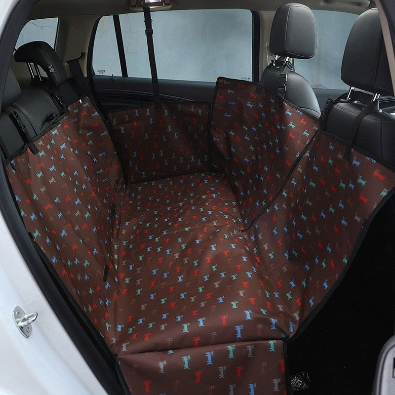 Dog Car Seat Cover: Waterproof Rear Back Pet Carriers, Hammock Protector with Safety Belt