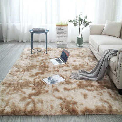 Plush Carpet for Living Room and Bedroom - Soft, Fluffy, and Anti-Slip Floor Rug - Elegant Lounge Decor and Solid Design