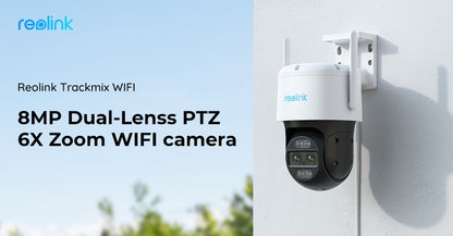 Reolink Trackmix wifi 4K Security Outdoor Camera Dual-Lens Motion Tracking PTZ camera 6X Zoom Animal Car Human Detect IP Camera
