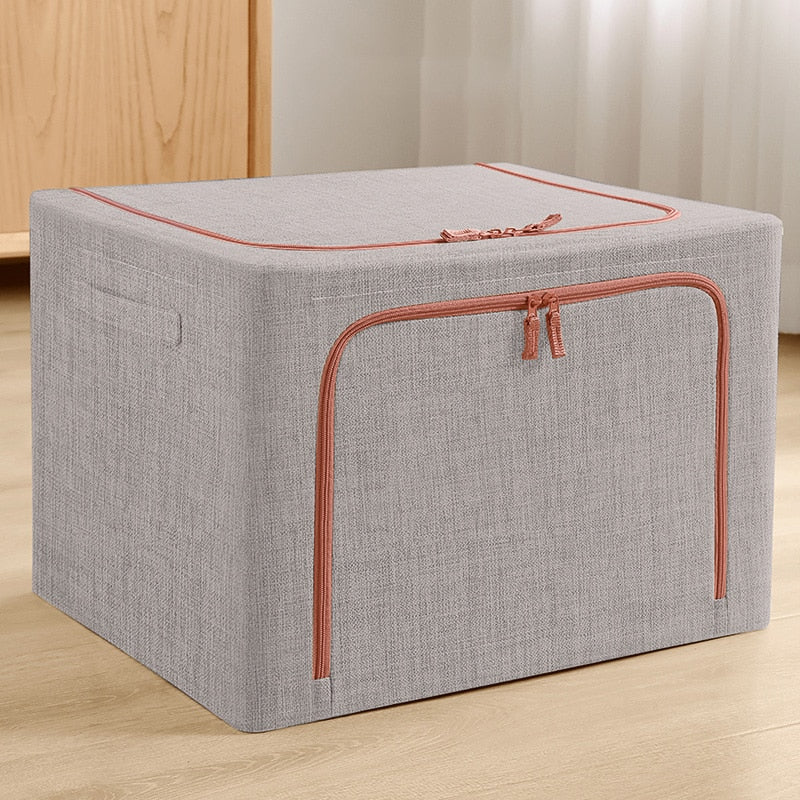 Foldable Fabric Storage Organizer: Spacious Home Storage Box for Clothes, Quilts, Blankets, and Wardrobes