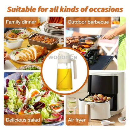 2in1 Kitchen Spray Oil Dispenser 500ml Oil  Sprayer Polisher for Air Fryer Salad Grilling Roasting Cooking Kitchen Acceesories