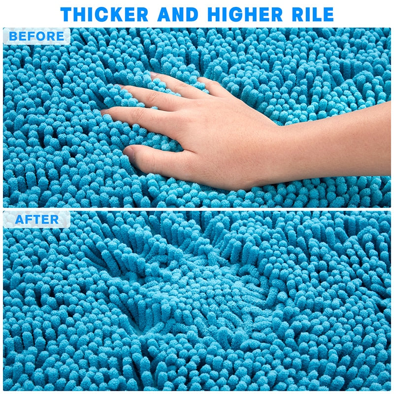 Floor Mat Thickened Rubber Bottom Chenille Carpet Bedroom Home Living Room Door Bathroom Absorbent Nonslip Door Mat