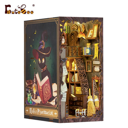 CUTEBEE Mothers Day Gifts DIY Butterfly House Book Nook Kit Dollhouse with Light Eternal Bookstore Bookshelf Insert 3D Bookend