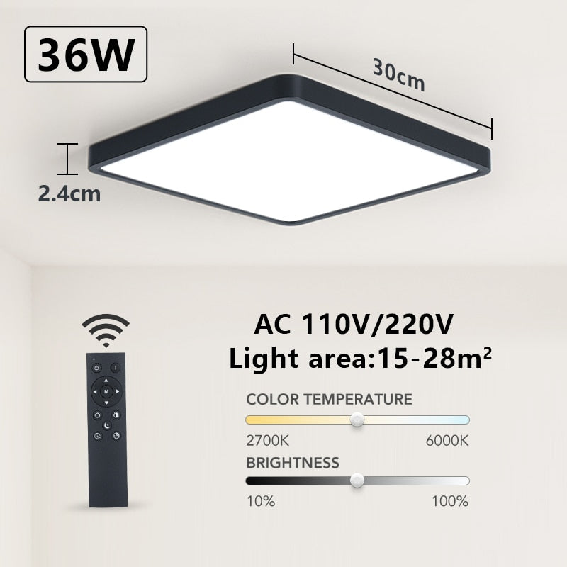 Smart Wood Grain LED Ceiling Lamp: Tuya App & Voice Control, Alexa/Google Compatible, Remote Control, Stylish Square Ceiling Light for Living Room