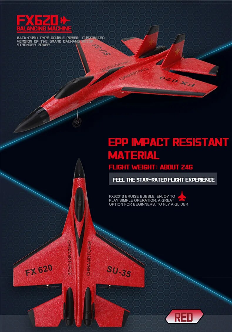 RC SU-35 Fighter Plane: High-Flying 2.4G Radio Control Glider for Kids - Remote Control Foam Aircraft for Adventurous Play