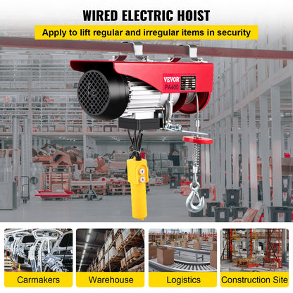 Electric Hoist Winch with Remote Control - Effortless Cable Lifting for Boats, Cars, Scaffolding, and More in Garages and Warehouses