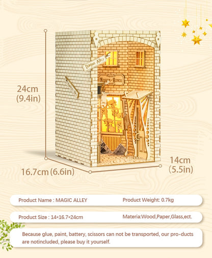 CUTEBEE Mothers Day Gifts DIY Butterfly House Book Nook Kit Dollhouse with Light Eternal Bookstore Bookshelf Insert 3D Bookend